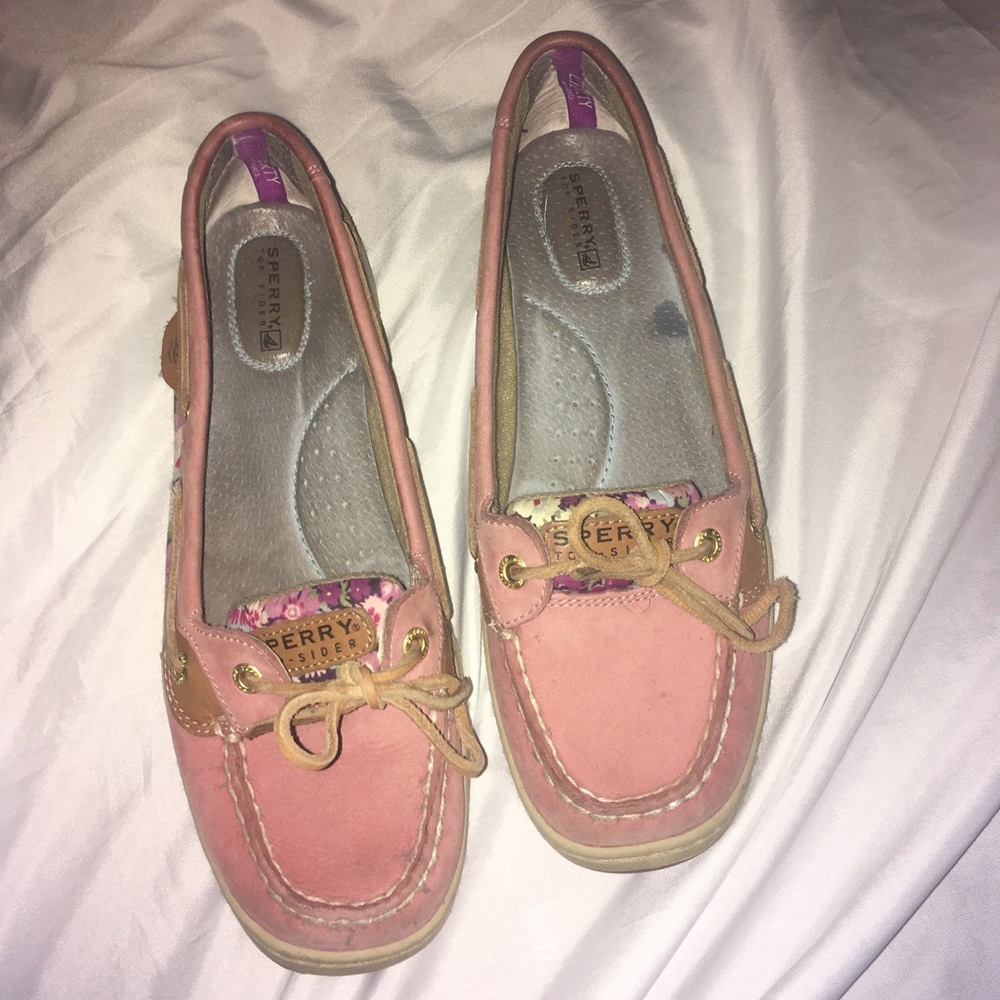 Used Pink Floral CUTE Sperry Shoes!